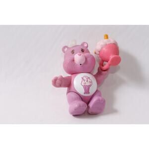 1983 Care Bears Share Bear Poseable Figurine w Milkshake Vintage ~ 260427-WH 03